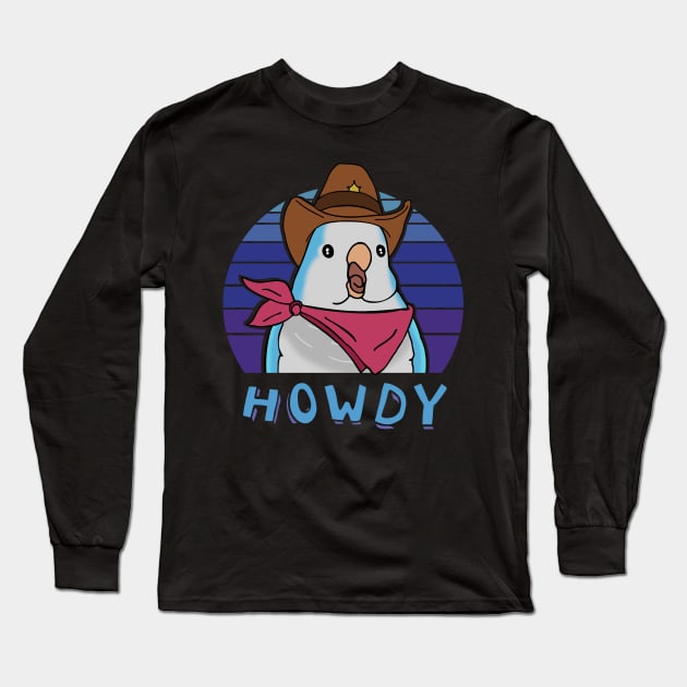 Aesthetic Howdy Blue quaker parrot Long Sleeve T-Shirt by FandomizedRose